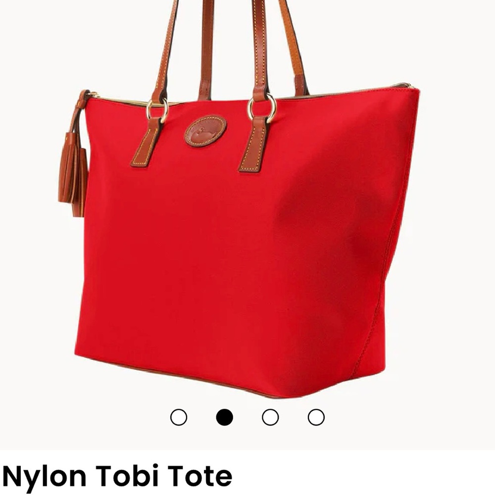 Dooney and Burke Red Nylon Tobi Tote Purse Handbag New Without Tags